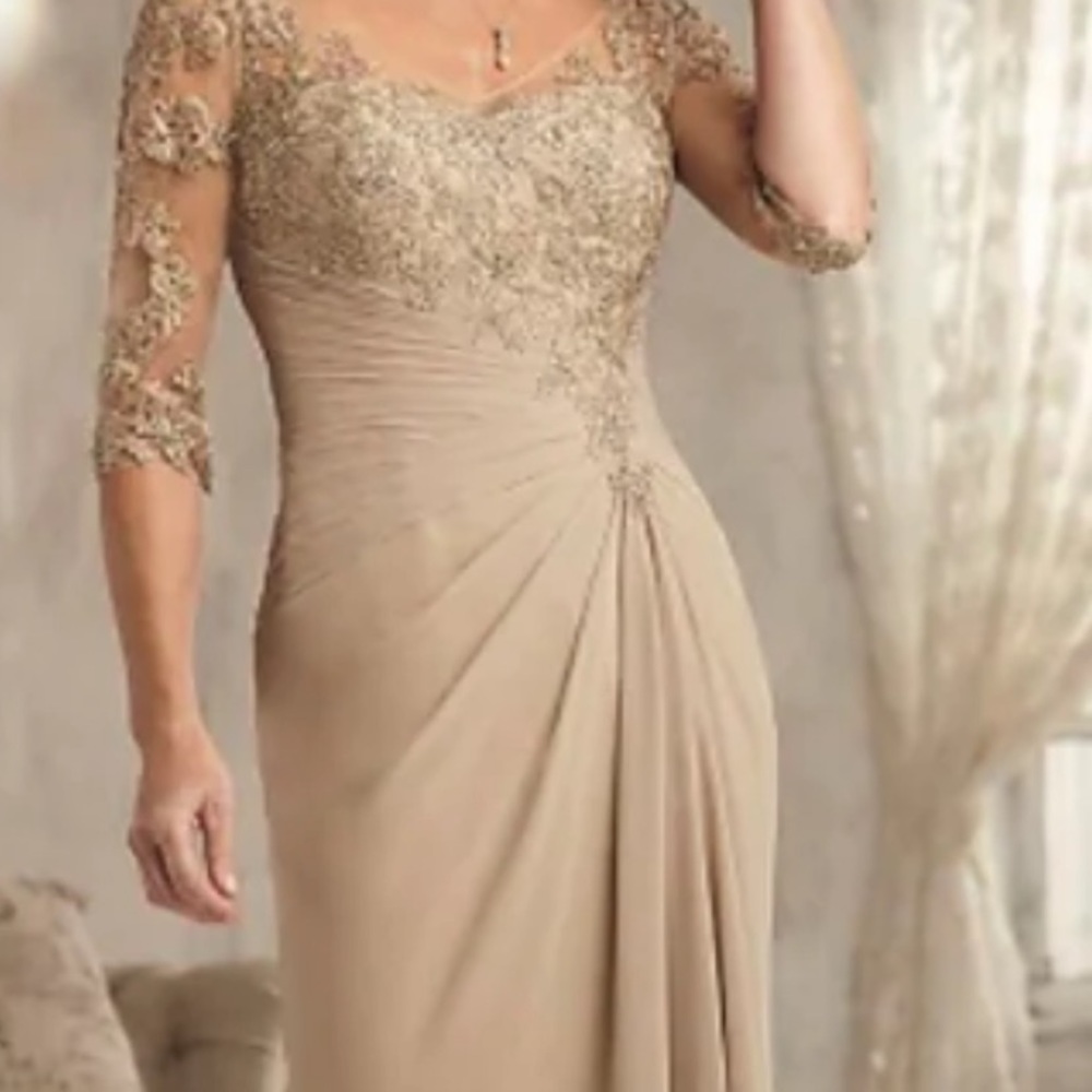 Champagne Mother of the Bride wedding gown